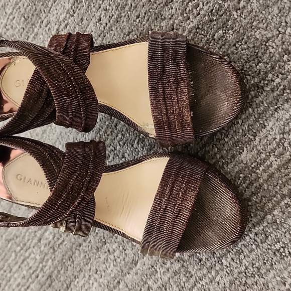 GIANNI BINI Strappy Bronze Platform Heels - Picture 8 of 14